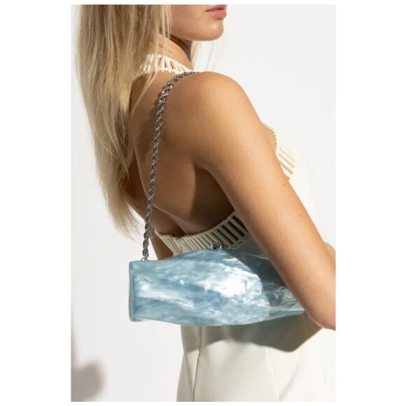 NEW Cult Gaia Juliet Shoulder Bag in Hydrangea Blue - Picture 2 of 10